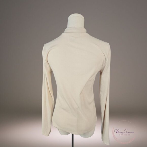 No Boundaries Mock Neck Ribbed Long Sleeve Top โ Cream / Ivory โ Size M (8-10) - Picture 2 of 8